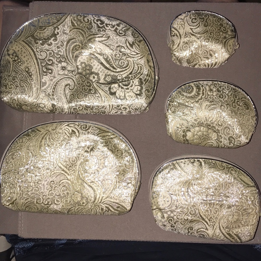 Vintage metallic makeup bag